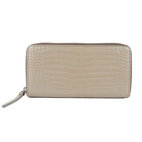 Maison Margiela 4ステッチ ラウンドジップ 長財布 ベージュ 良品】Maison Margiela 4ステッチエナメルラウンドジップ長財布