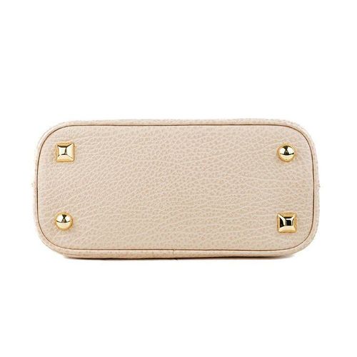 良品 マルジェラ 5AC 2WAY レザー ショルダーバッグ ラージ ベージュ 良品】Maison Margiela 5ACマイクロレザー2WAYバッグ ベージュ