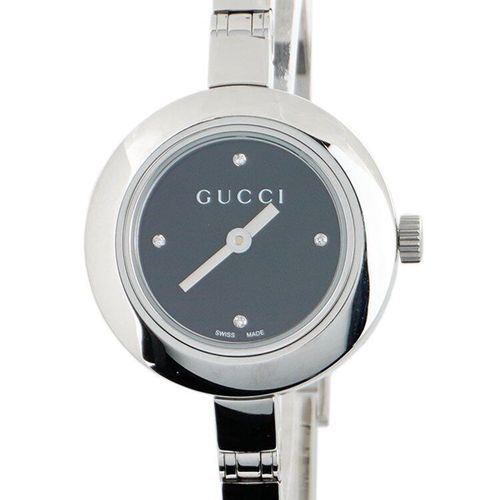 美品】GUCCI Gサークル4PダイヤQZ腕時計105 シルバー ヴィンテージ