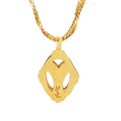 美品】YSL Yラインラインストーンネックレス ゴールド ヴィンテージ 