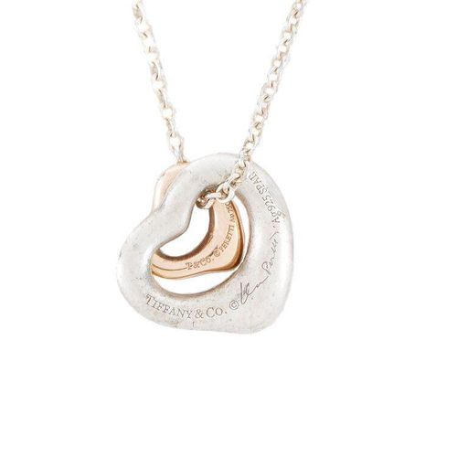 ティファニー ダブルオープンハート ネックレス シルバー ローズゴールド