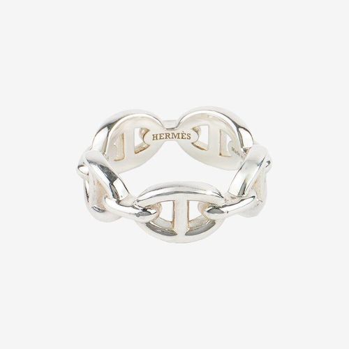 良品】HERMES シェーヌダンクルアンシェネリング シルバー 良品】HERMES シェーヌダンクルアンシェネリング シルバー