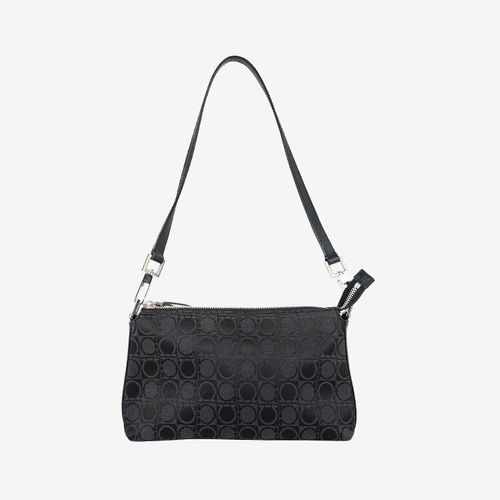 良品】フェンディ FENDI ズッキーノ柄ミニハンドバッグ ブラック