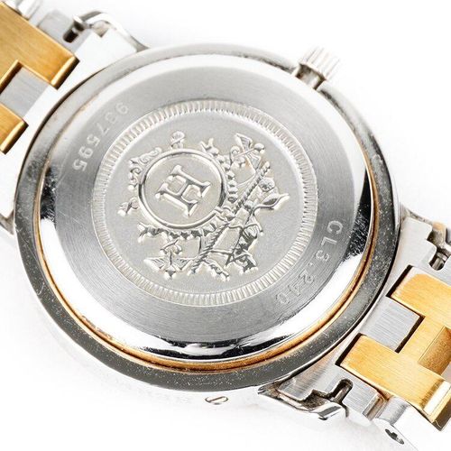 美品】HERMES クリッパーCL3.240QZ腕時計 シルバー×ゴールド