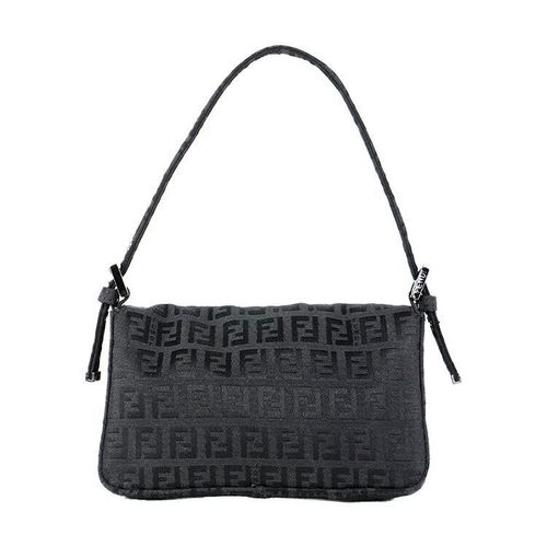 良品】FENDI ズッキーノ柄ミニマンマバケットバッグ ブラック