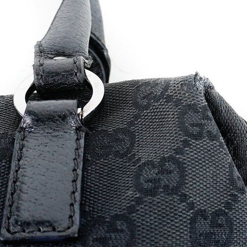グッチ GGキャンバス ミニボストンバッグ 良品】GUCCI GGキャンバスミニボストンバッグ ブラック