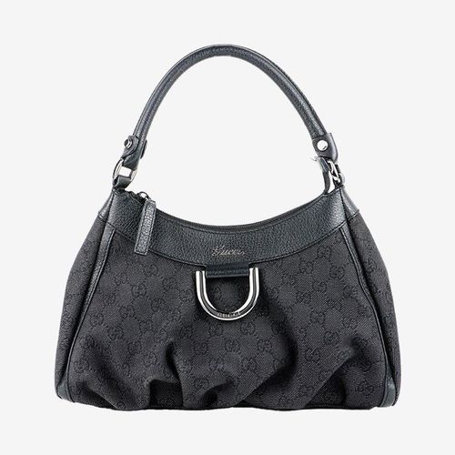 美品】GUCCI GGキャンバスワンハンドルバッグ ブラック ヴィンテージ