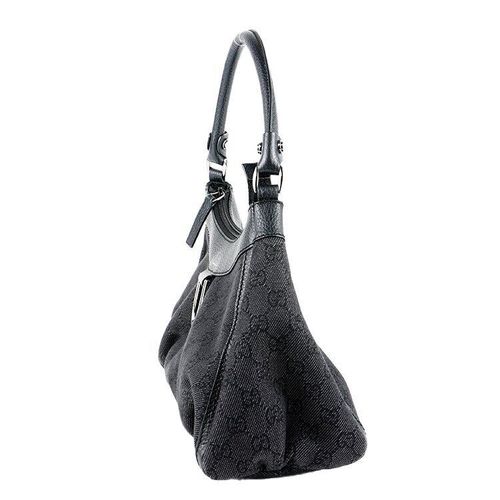 美品】GUCCI GGキャンバスワンハンドルバッグ ブラック ヴィンテージ