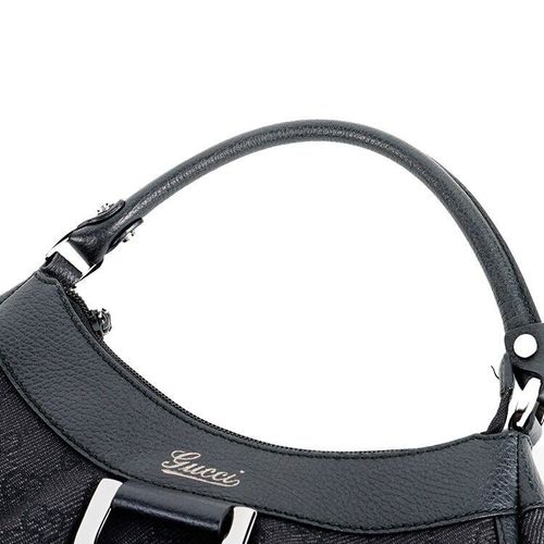 美品】GUCCI GGキャンバスワンハンドルバッグ ブラック ヴィンテージ
