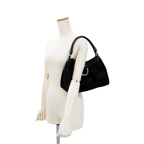 美品】GUCCI GGキャンバスワンハンドルバッグ ブラック ヴィンテージ