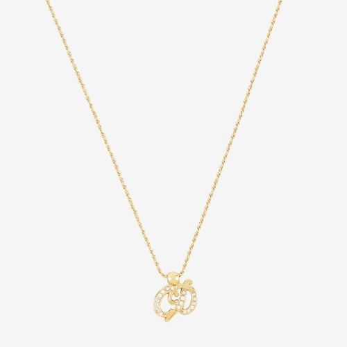美品】ディオール Dior ニュアンスロゴ×ラインストーンネックレス 