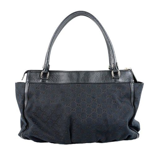 良品】グッチ GUCCI GGキャンバスハンドバッグ ブラック ヴィンテージ