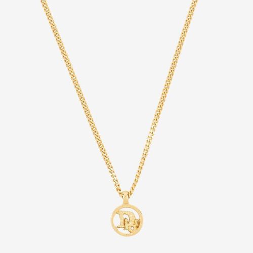 美品✨ディオール、Diorロゴサークルチャームレディースネックレス_284 美品】ディオール Dior サークルロゴネックレス ゴールド ヴィンテージ
