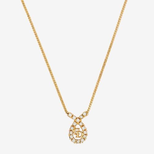 美品】ディオール Dior CDロゴ×ラインストーンドロップモチーフ 
