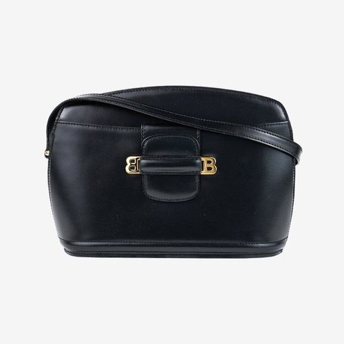 良品】バリー BALLY ロゴ金具ショルダーバッグ ブラック 良品】バリー BALLY ロゴ金具ショルダーバッグ ブラック