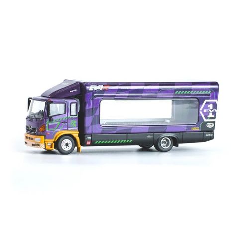 POPRACE エヴァンゲリオン HINO 500 レーシングトランスポーター POPRACE＞1/64 EVA RACING TRANS PORTER HINO 500 (EVA-01