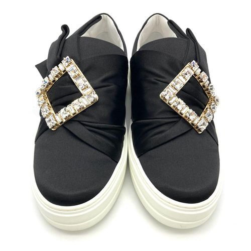 ロジェヴィヴィエ Roger vivier ビジュー スニーカー サテン ブラック