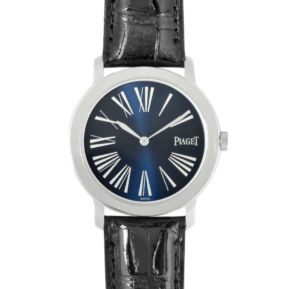 ピアジェ PIAGET アルティプラノ メンズ 手巻き 時計 K18WG 裏スケ ネイビー文字盤 90920【中古】 | Gold Plaza  Online Store - Buyee