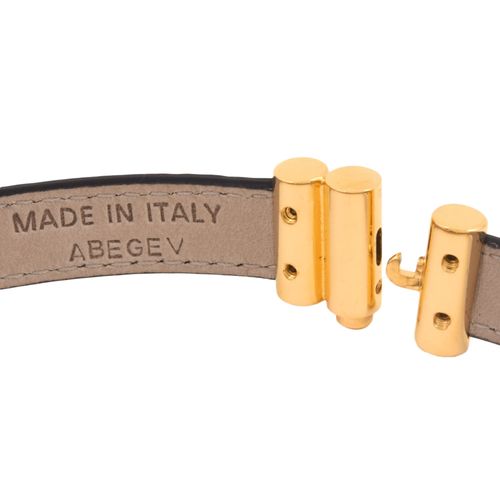 ブルガリ BVLGARI ダブルコイルド ブレスレット レザー ブラック