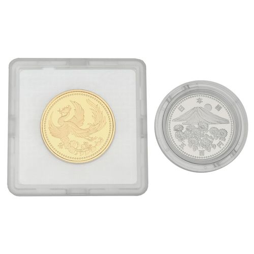 天皇陛下御在位十年記念 1万円金貨幣 500円白銅貨幣 プルーフ貨幣
