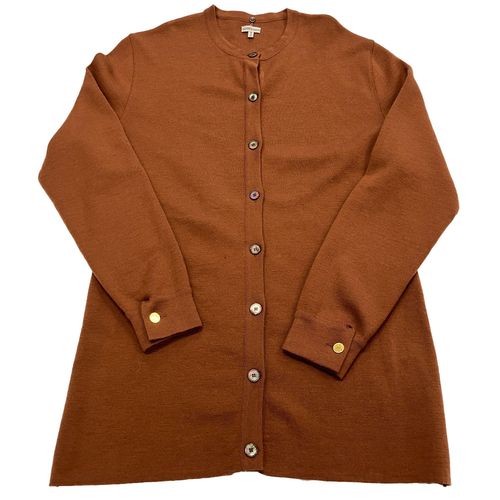 エルメス HERMES ニット カーディガン シルク ウール キャメル M 