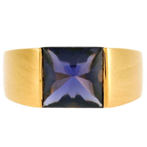 カルティエ Cartier タンク リング 指輪 アイオライト #53 K18YG