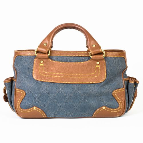 CELINE セリーヌ ブギーバッグ マカダム レザー ハンドバッグ