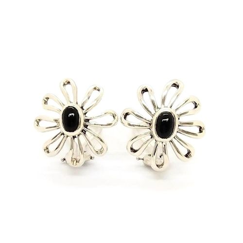 ティファニー Tiffany&Co. デイジー フラワー ピアス オニキス SV925