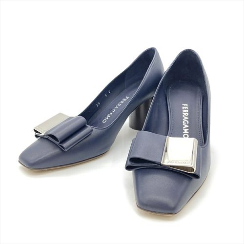 【美品】Roger Vivier ロジェヴィヴィエ パンプス 37ハーフ ブラック Woman エフロレッセンス サテン パンプス