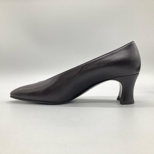 Saint Laurent ロゴ レザー パンプス ブラウン サンローラン SAINT LAURENT パンプス レザー ブラウン 24cm
