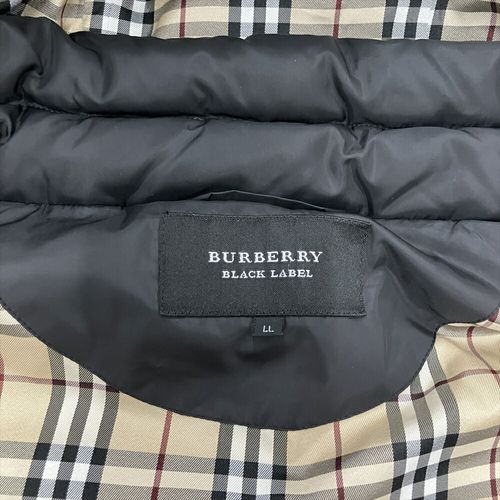 バーバリーブラックレーベル BURBERRY BLACK LABEL フード付き ダウンジャケット ポリエステル BMP03-538-09 ブラック  LL（XL） 裏地 ノバチェック柄 訳あり メンズ【中古】 | - Buyee日本代購服務 | 在黃金廣場 網上商城購物。