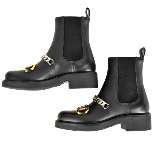 グッチ GUCCI ホースビット チェーン チェルシー ブーツ 670393 
