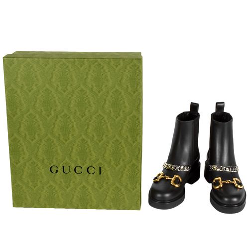 グッチ GUCCI ホースビット チェーン チェルシー ブーツ 670393 