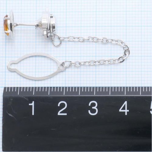 シンプルなピンブローチ　K14 WG 5%OFF】K14 14金 WG ホワイトゴールド 合金 ピンブローチ シトリン 総