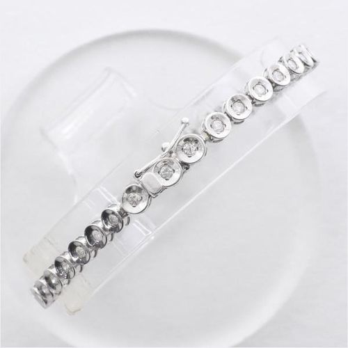 30%OFF】K14 14金 WG ホワイトゴールド ブレスレット ダイヤ 1.00 総 