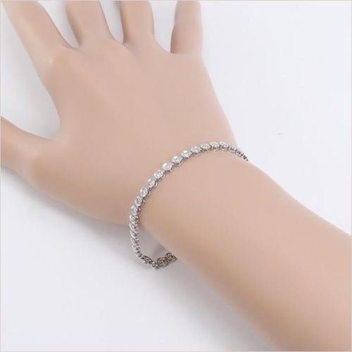 30%OFF】K14 14金 WG ホワイトゴールド ブレスレット ダイヤ 1.00 総 