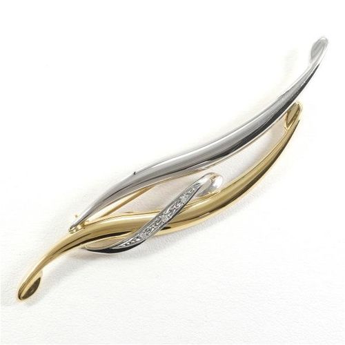 35%OFF】PT900 プラチナK18YG ブローチダイヤ0.03 総重量約6.2g