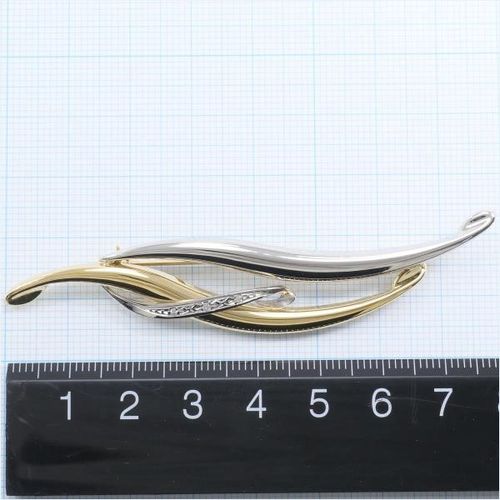 35%OFF】PT900 プラチナK18YG ブローチダイヤ0.03 総重量約6.2g