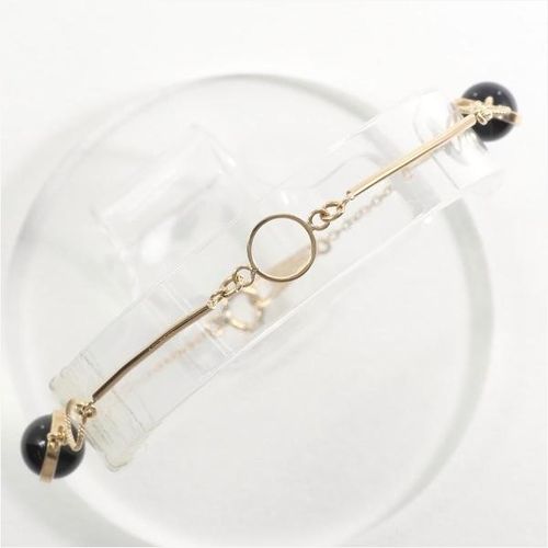 20%OFF】K18 18金 YG イエローゴールド ブレスレット オニキス 総重量 
