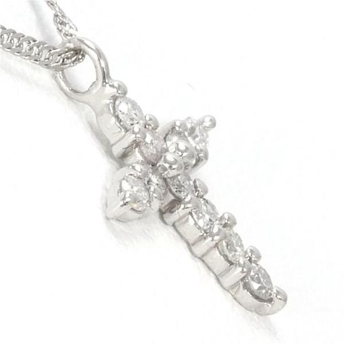 PT850 プラチナ　ネックレス PT850 プラチナ ネックレス ダイヤ 0.1 総重量約1.3g 約43cm | - Buyee