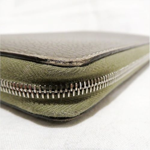 セリーヌ CELINE ラウンドファスナー グレージュ レザー 財布 長財布