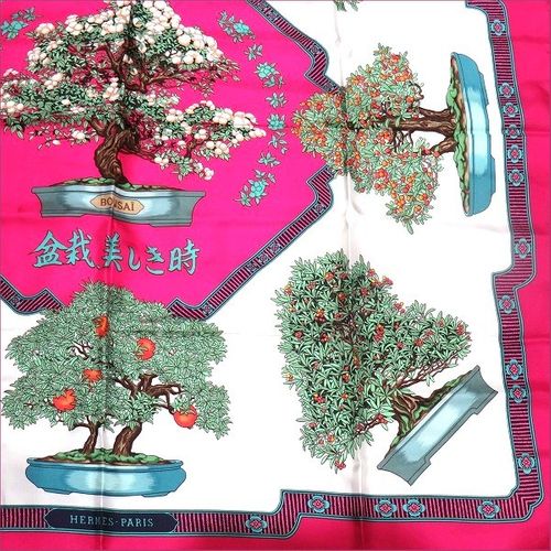 エルメス Hermes カレ90 盆栽 美しき街 ブランド小物 スカーフ