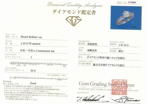 35%OFF】PT900 プラチナリング指輪13号ダイヤ1.24 0.79 SI2 鑑定