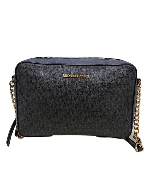 MICHAEL KORS トートバッグ ショルダーバッグ レザー BLK 総柄 
