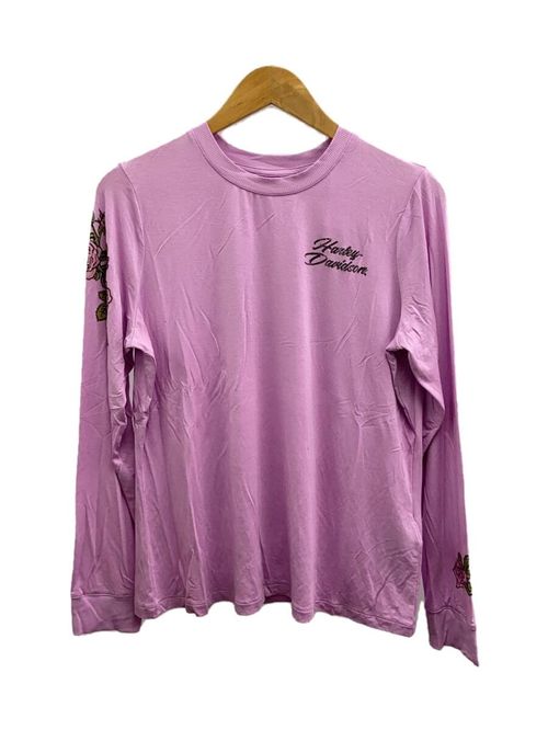 HARLEY DAVIDSON ロングスリーブT 長袖Tシャツ L コットン PNK