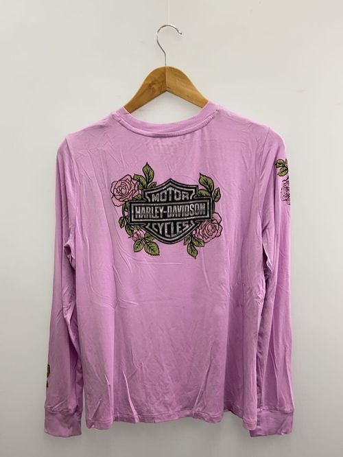 HARLEY DAVIDSON ロングスリーブT 長袖Tシャツ L コットン PNK