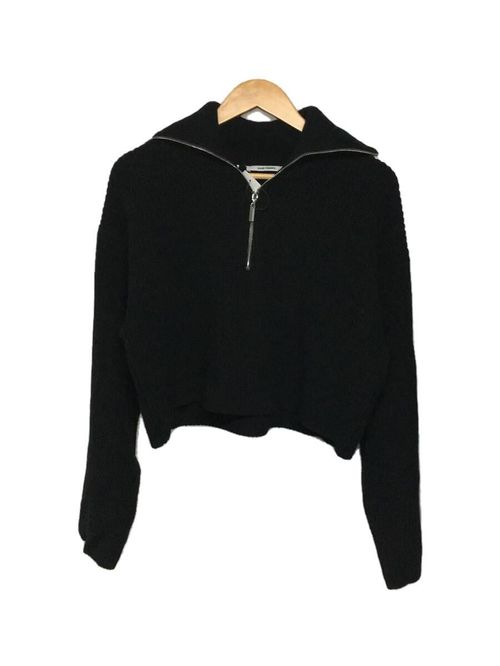 ISSEY MIYAKE◆ニット・セーター(厚手)/M/ウール/BLK/無地/90s ISSEY MIYAKE ニット・セーター ニット・セーター(厚手) M