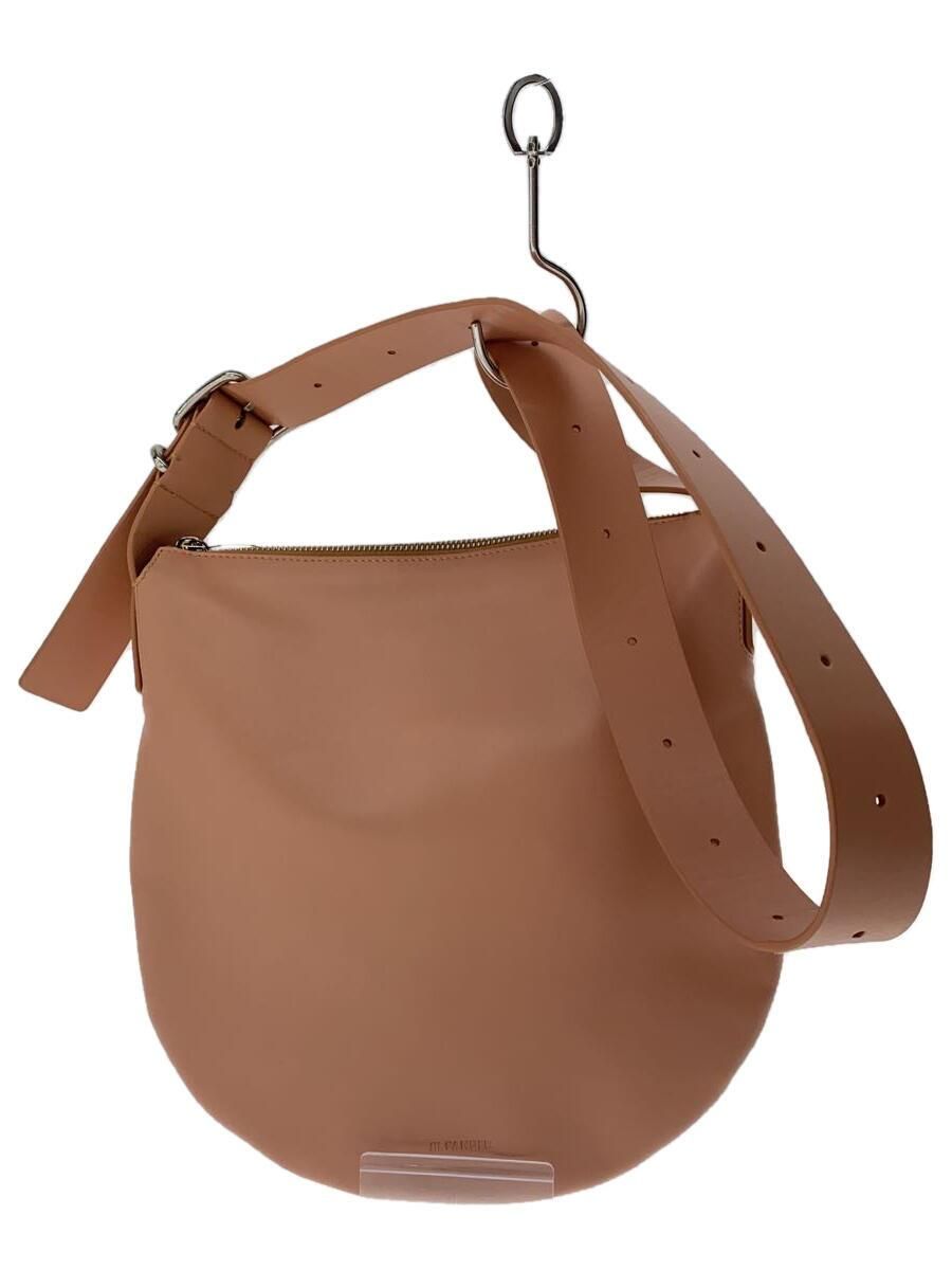 JIL SANDER■ミディアム ムーンレザーショルダーバッグ ロゴ刻印 Jil Sander Moon レザーショルダーバッグ M | ブラック
