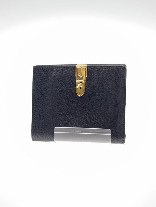 GUCCI 折り財布 2つ折り財布 レザー BLK 無地 レディース 1665