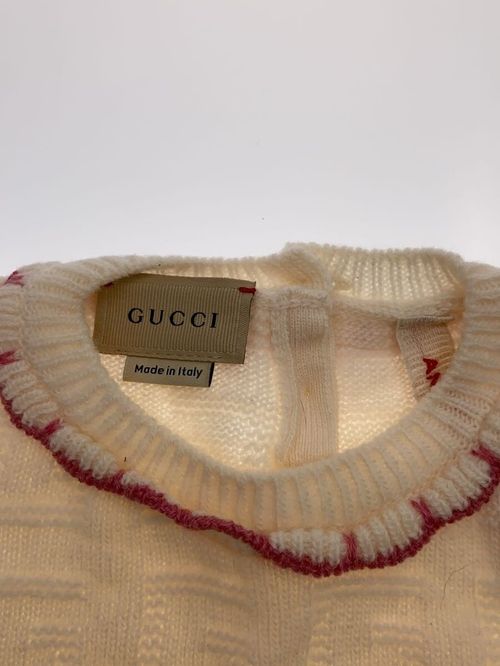GUCCI キッズワンピース 半袖ニットワンピース 100cm ウール IVO